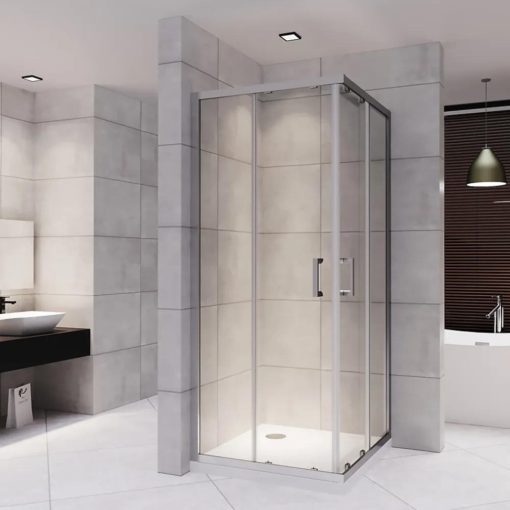 Saniverre Cabine de douche LANA portes coulissantes H.180 cm verre 6 mm transparent 85 x 85 cm -