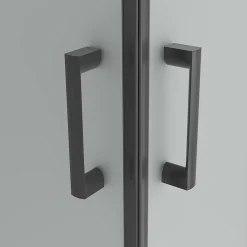Saniverre Cabine de douche LANABLACK H.180 cm portes coulissantes verre 6 mm opaque 70 x 70 cm -