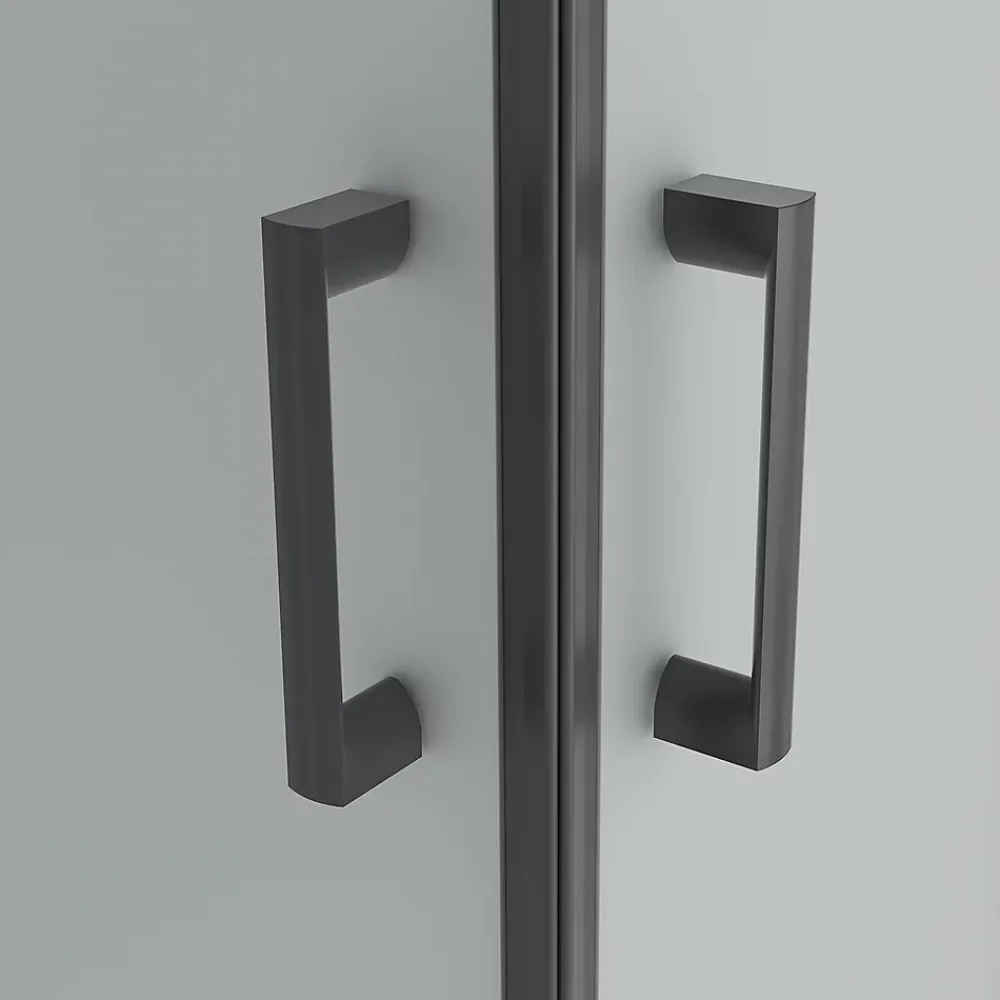 Saniverre Cabine de douche LANABLACK H.180 cm portes coulissantes verre 6 mm opaque 70 x 70 cm -