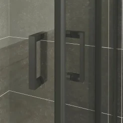 Saniverre Cabine de douche LANABLACK H.190 cm portes coulissantes verre 6 mm transparent 90 x 90 cm -