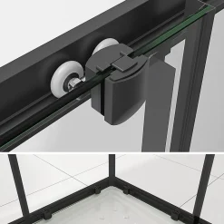 Saniverre Cabine de douche LANABLACK H.180 cm portes coulissantes verre 6 mm transparent 70 x 70 cm -