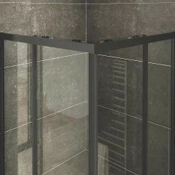 Saniverre Cabine de douche LANABLACK H.180 cm portes coulissantes verre 6 mm transparent 80 x 80 cm -