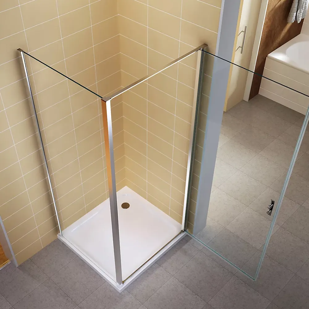 Cabine De Douche|Saniverre Cabine de douche NIKY H.195 cm porte pivotante verre 8 mm transparent 90 x 90 cm -