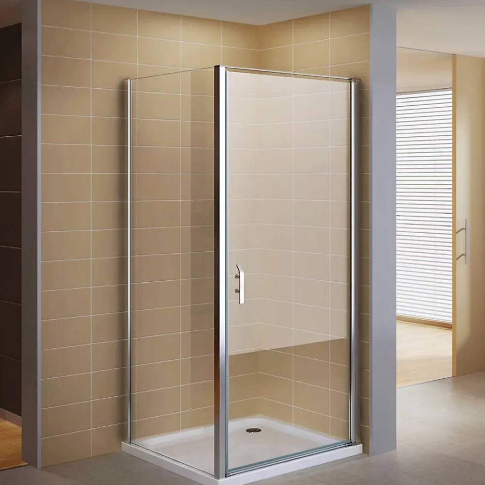 Cabine De Douche|Saniverre Cabine de douche NIKY H.195 cm porte pivotante verre 8 mm transparent 90 x 90 cm -