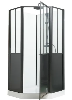 Cabine De Douche|Gelco Design Cabine de douche noir opera 100x100x210