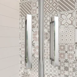 AICA Sanitaire Cabine de Douche Quart de Cercle 90x90x195 cm -Portes Pivotantes 180 degrés-Verre Sécurisé 6 mm