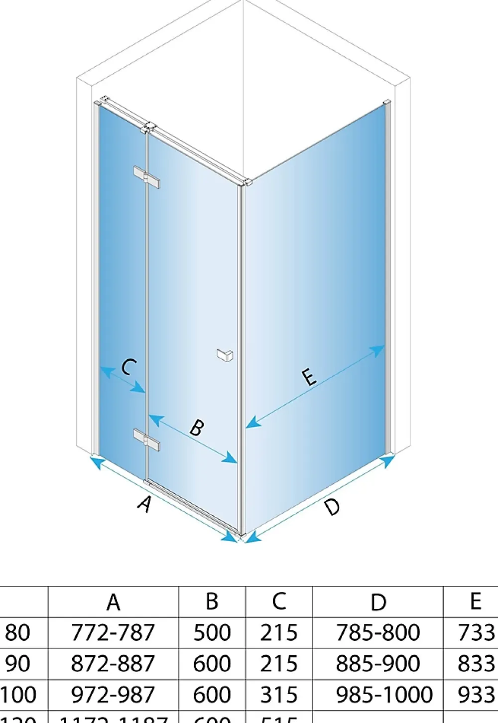 Rea Cabine De Douche Atlas Chrome 90X90 Left