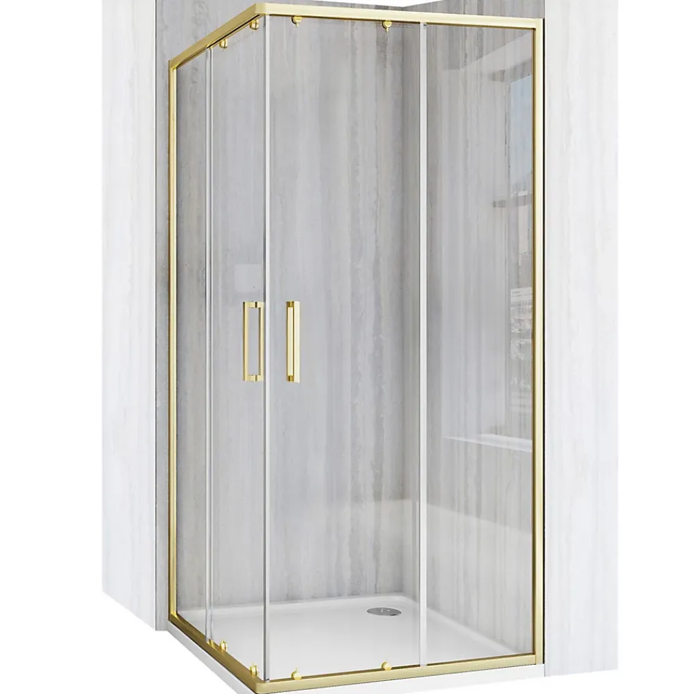 Paroi De Douche|Rea Cabine De Douche City Brush 80X80 Brush Gold