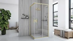 Paroi De Douche|Rea Cabine De Douche City Brush 80X80 Brush Gold