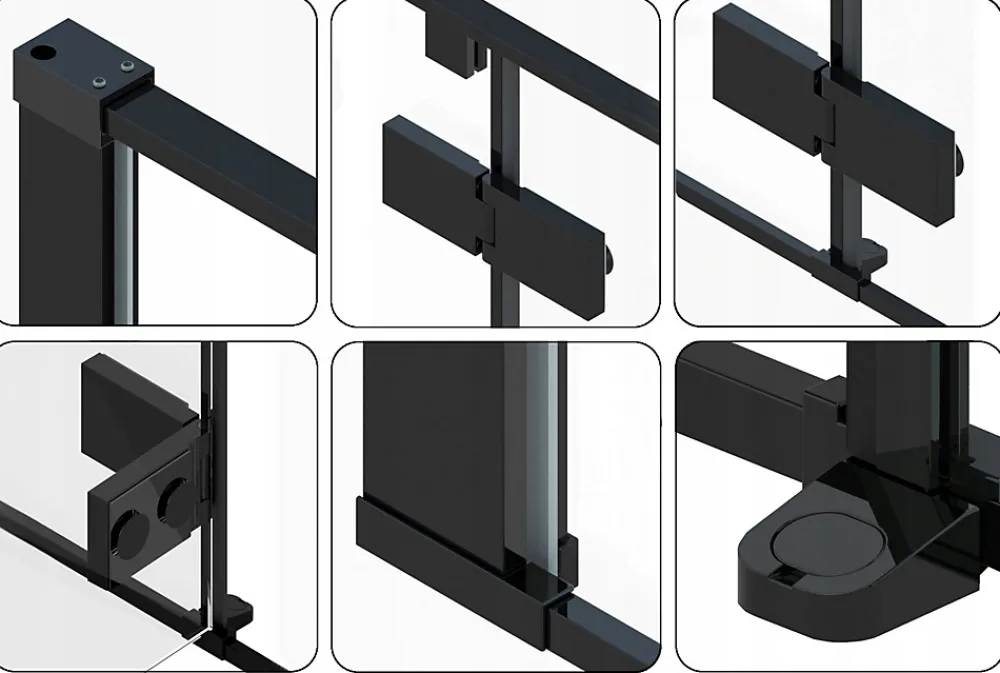 Rea Cabine de douche Fargo Black 90x120 Black