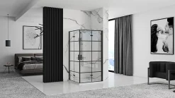 Rea Cabine de douche Molier Double Black 80x80
