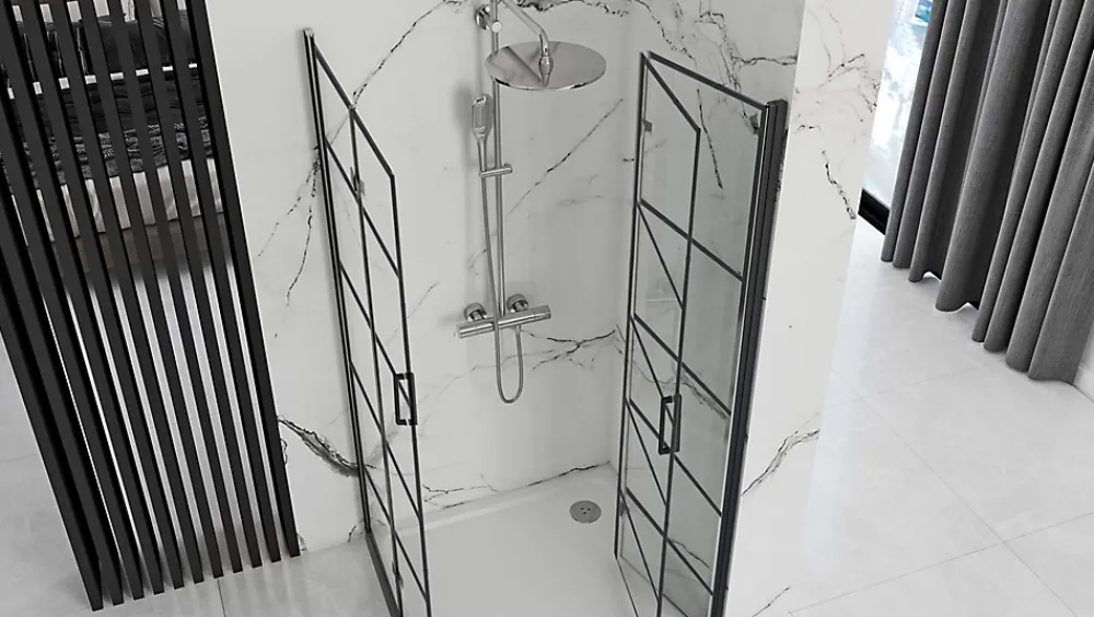 Rea Cabine de douche Molier Double Black 80x80