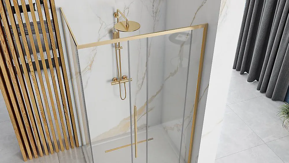 Porte De Douche|Rea Cabine De Douche Solar 80X100 Gold + Receveur De Douche Savoy White