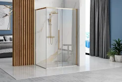 Porte De Douche|Rea Cabine De Douche Solar 80X100 Gold + Receveur De Douche Savoy White