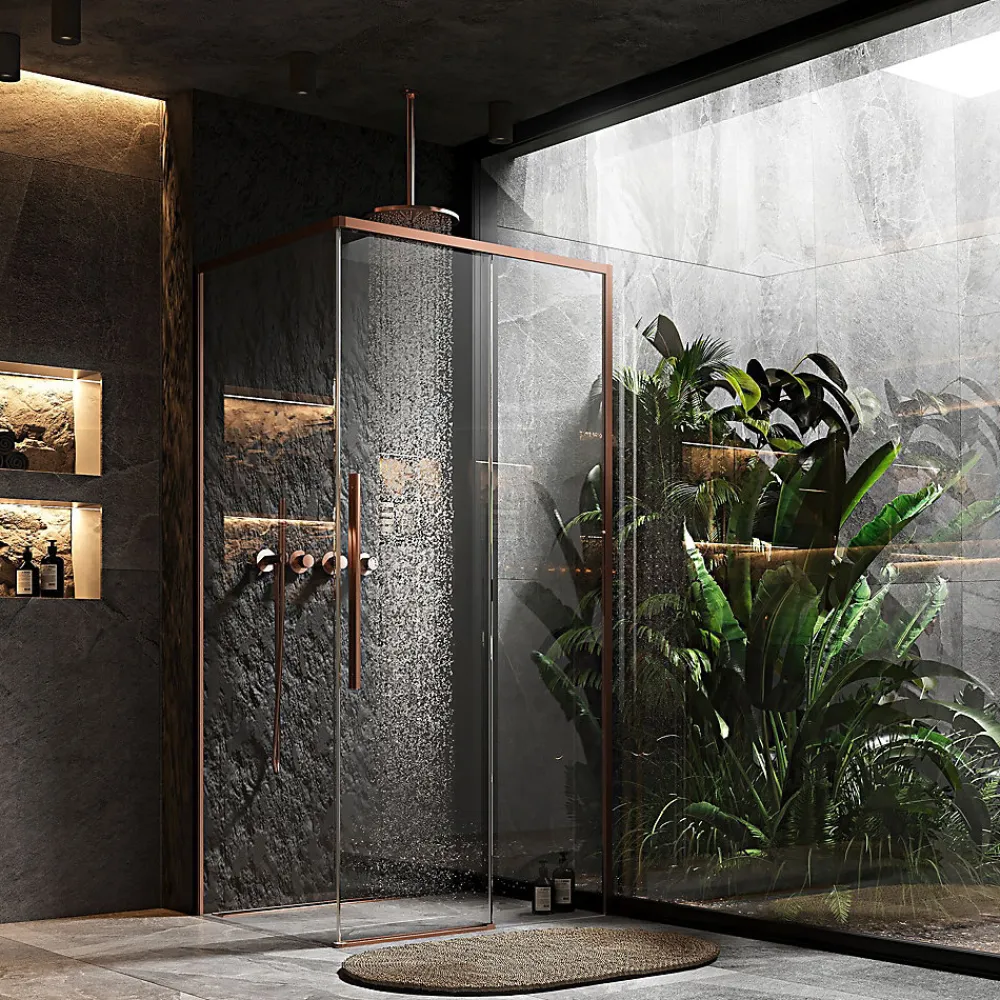 Paroi De Douche|Rea Cabine De Douche Solar 90X120 Brush Copper