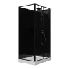 Cabine De Douche|Vente-unique Cabine de douche rectangulaire - Installation réversible - Noir - L110 x l80 x H225 cm - ZODANI
