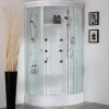 Cabine De Douche|Kiamami Valentina Cabine De Douche 90X90 Avec Hydromassage Et Bain De Vapeur Semi-Circulaire - Vesuvio
