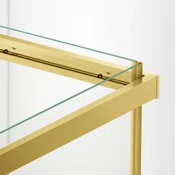 Cabine De Douche|Balneo Cabine de douche 80x100 cm coulissante en 6mm verre trempé anticalcaire, profils dorés