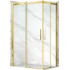 Cabine De Douche|Balneo Cabine de douche 80x80 cm coulissante en 6mm verre trempé anticalcaire, profils dorés