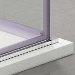 Balneo Cabine de douche 80x100 cm coulissante en 6mm verre trempé anticalcaire, profils chromés