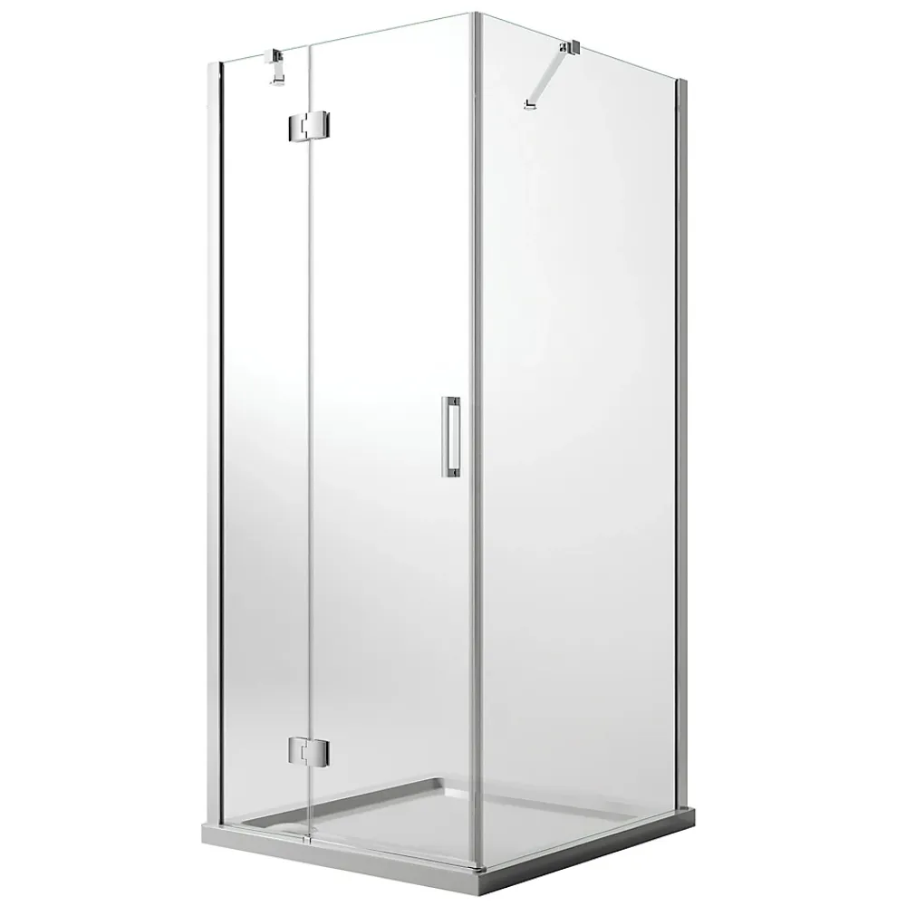 Cabine De Douche|Idralite Cabine de douche 70x90 CM H190 Transparent avec Easyclean mod. Flip Porte + Fixe