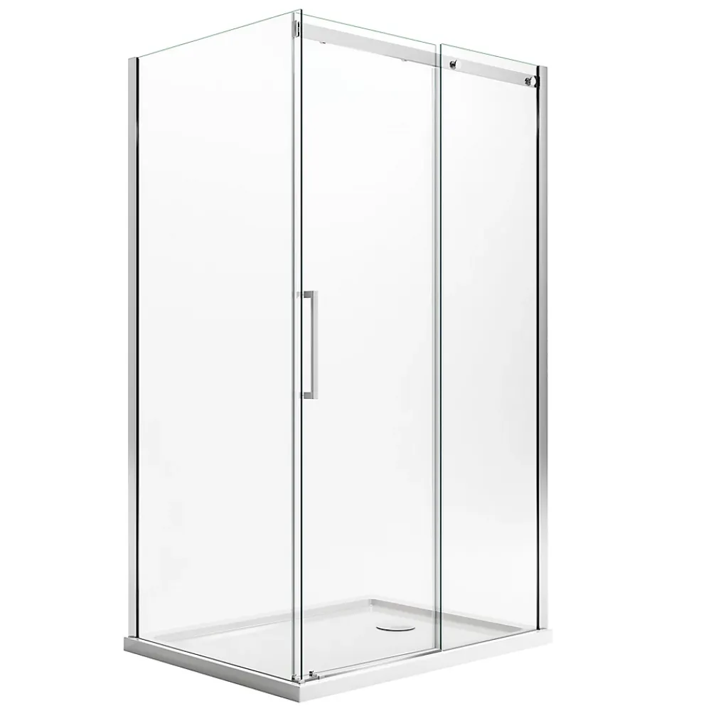 Idralite Cabine de douche 80x150CM H200 Verre Transparent 8mm Droite avec Easy-Clean mod. Prime Duo 1 Porte