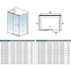 AICA Sanitaire Cabine de douche 120x80x195 cm - verre 8 mm anticalcaire - porte coulissante - sans receveur
