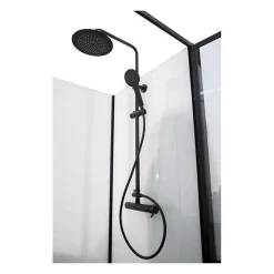 Cabine De Douche|Gelco CABINE DE DOUCHE 90X120X220 STYLE INDUSTRIEL NOIR