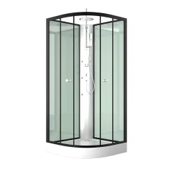 Cabine De Douche|Aurlane Cabine de douche 85x85x225cm 1/4 de cercle - ZEENY