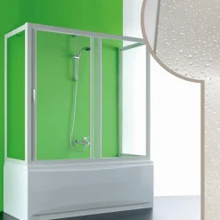 Forte Cabine douche 3 côtés Pare-Baignoire 80x170x80 CM en acrylique mod. Plutone avec ouverture laterale