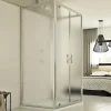 Cabine De Douche|Idralite Cabine douche 3 côtés 90x120x90 CM H198 Opaque mod. Cristal Trio 2 Portes