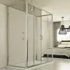 Cabine De Douche|Idralite Cabine douche 3 côtés 90x140x90 CM H198 Transparent mod. Young Trio 2 Portes