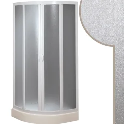 Forte Cabine douche demi-circulaire 80x80 CM en acrylique mod. Smart avec ouverture culissante