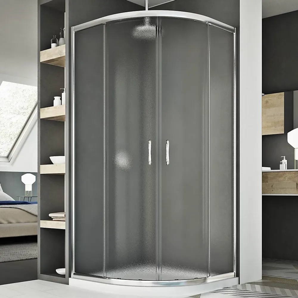 Idralite Cabine douche demi-circulaire 70x90 CM H185 granité C modèle Junior