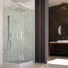 Cabine De Douche|Forte Cabine Douche en PVC 80x100 CM Hauteur 200 Transparent mod. Lite Profil Blanc