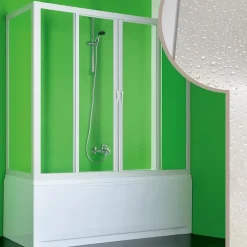 Pare-Baignoire|Forte Cabine douche Pare-Baignoire 80x140 CM en acrylique mod. Plutone 2 avec ouverture centrale