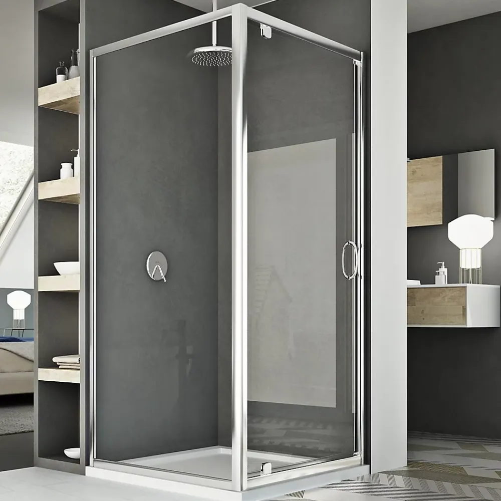 Idralite Cabine Douche 80x100 AP. 100 CM H185 transparent modèle Sintesi Duo 1 Portillon