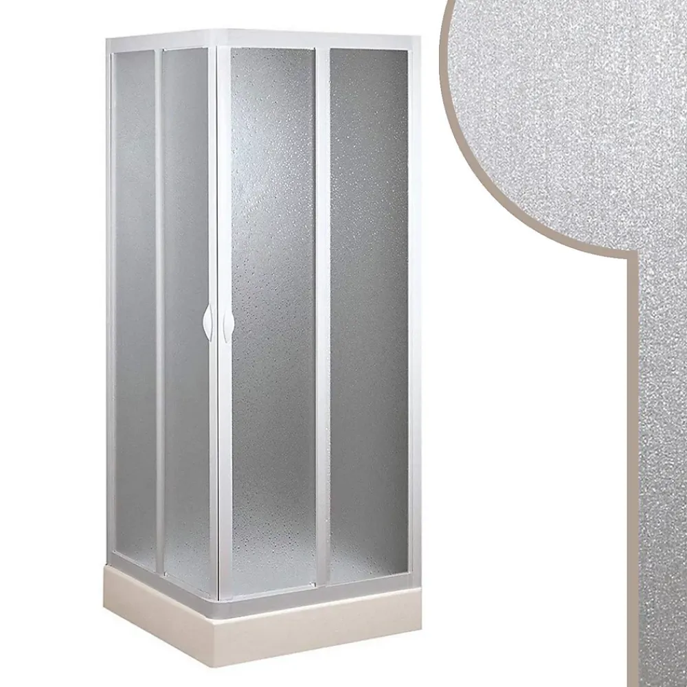 Cabine De Douche|Forte Cabine douche 100x100CM en acrylique mod. Smart avec ouverture centrale
