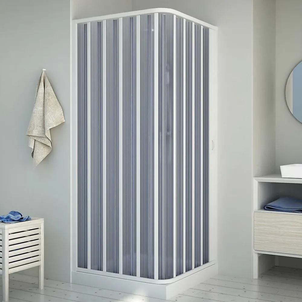 Forte Cabine douche 80x80CM H185 en Plastique pvc modèle Energy avec l'ouverture latérale