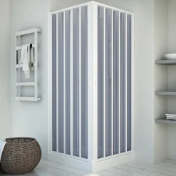 Cabine De Douche|Forte Cabine douche 75x75CM H185 en Plastique pvc modèle Energy avec l'ouverture centrale