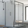 Cabine De Douche|Idralite Cabine douche 80x120x80 CM H185 transparent modèle Replay Trio avec 1 portillon