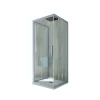 Cabine De Douche|Forte Cabine parois de douche 3 côtés coulissantes 80x100x80 cm H 200 en PVC Bleu Vintage Verre Transparent mod. Kolors Trio