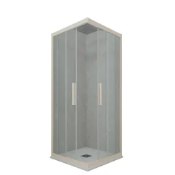 Forte Cabine parois de douche angulaire coulissante 80x100 cm H 200 en PVC Champagne Verre Transparent mod. Kolors