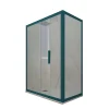 Cabine De Douche|Forte Cabine parois de douche angulaire coulissante 70x170 cm H 200 en PVC Vert Night Watch Verre Transparent mod. Deco Duo