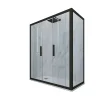 Forte Cabine parois de douche coulissante 80x160 cm H 200 en PVC Noir Matt Verre Transparent mod. Glam Duo