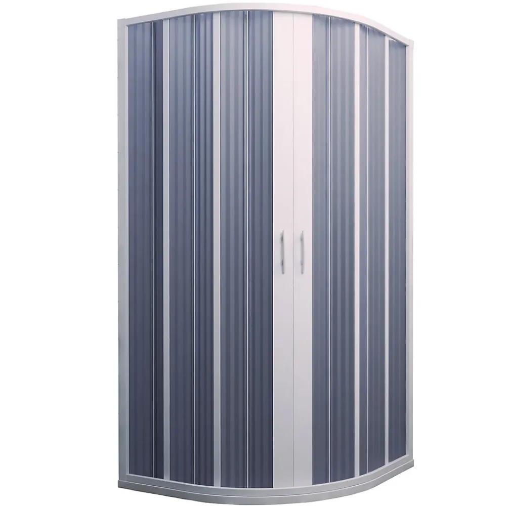 Forte Cabine parois douche demi-circulaire en Plastique pvc 100x100 h 185 mod. Flex avec ouverture centrale