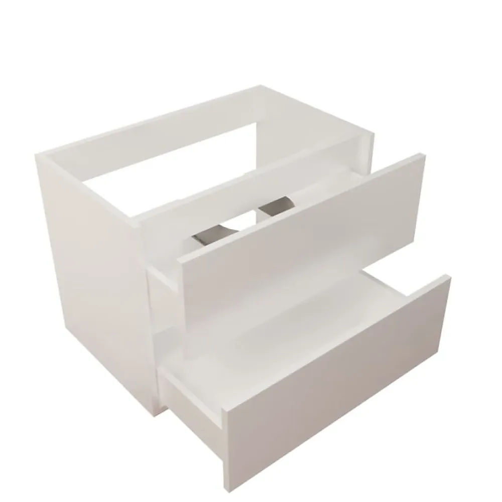 Meuble Sous-Vasque|Cuisibane Caisson de salle de bain ROSALY INOX - 70 cm- Blanc- Plan vasque en