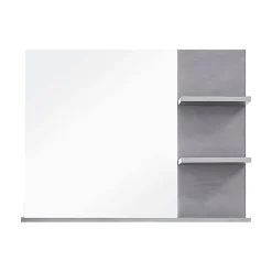 Trend Team CANCUN - Meuble de salle de bain. Miroir avec tablettes, LED non inclu, mélaminé gris ciment. L - H - P : 72 - 57 - 20 cm.