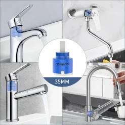 Accessoire De Robinet|Homelody Cartouche Céramique Sedal 35 mm pour Mitigeur Cartouche de Remplacement Universelle pour Robinet Cuisine et Salle de Bain