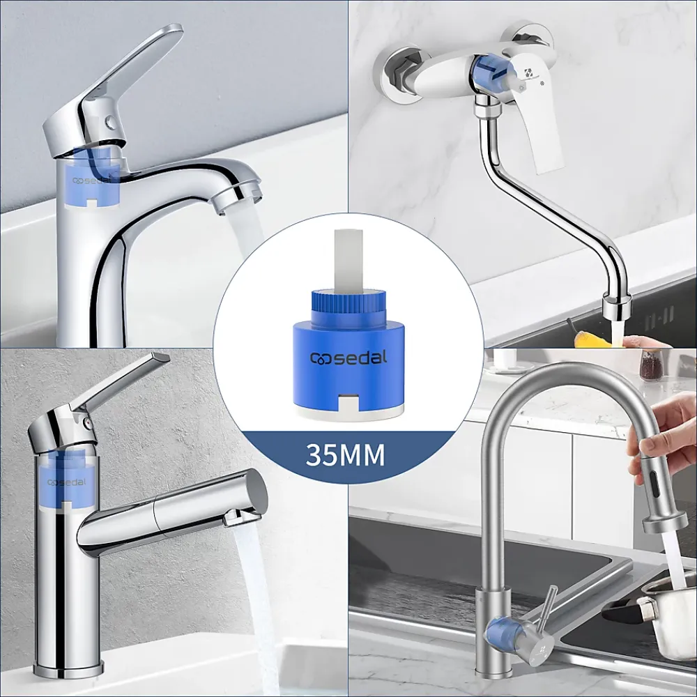 Accessoire De Robinet|Homelody Cartouche Céramique Sedal 35 mm pour Mitigeur Cartouche de Remplacement Universelle pour Robinet Cuisine et Salle de Bain
